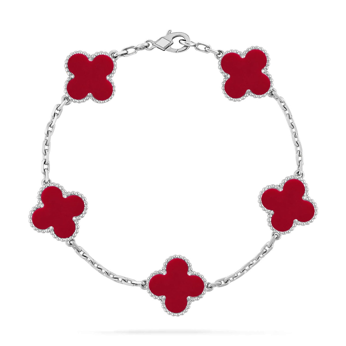 [Renovia Jewelry] CLOVER 5 MOTIF RED CORNELIAN BRACELET COLLECTION