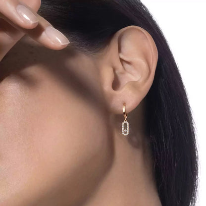 [Renovia Jewelry]Move Uno Single Diamond Hoop Earring