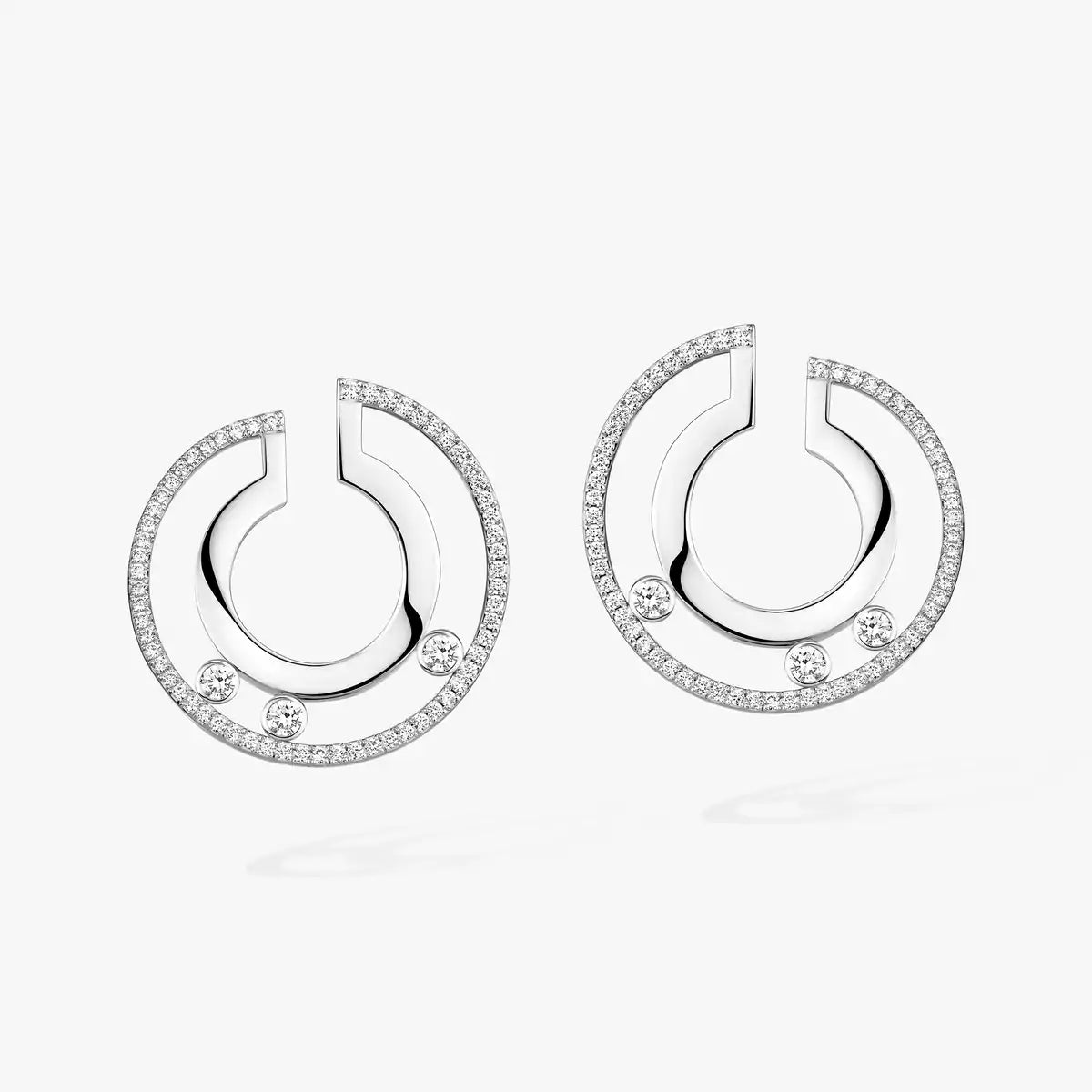 [Renovia Jewelry]Move Romane Small Diamond Hoop Earrings