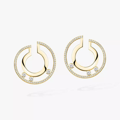 [Renovia Jewelry]Move Romane Small Diamond Hoop Earrings